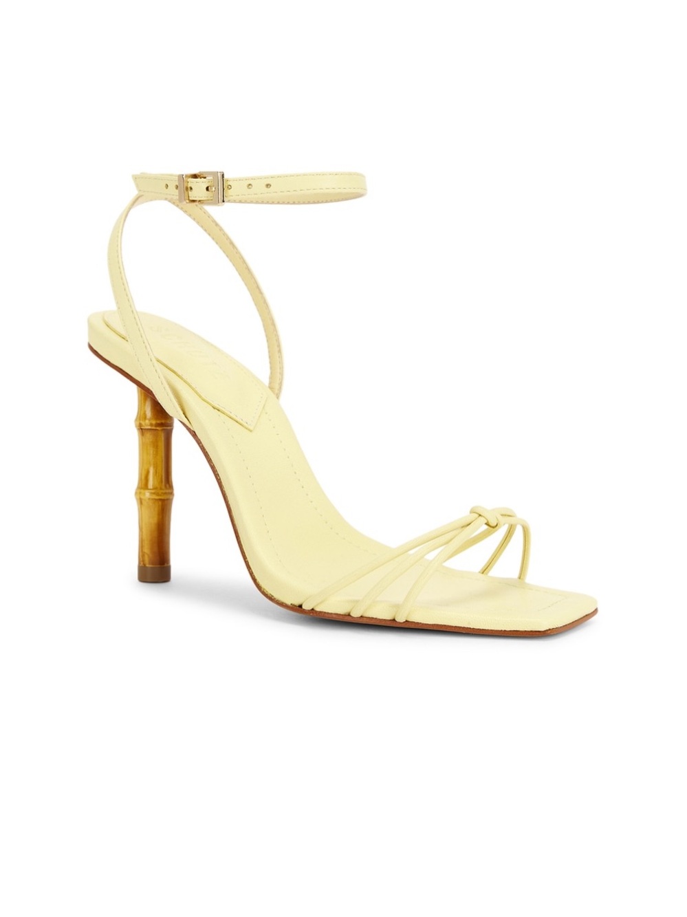SCHUTZ Haven Bamboo Sandal in Pale Yellow
